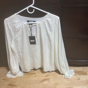 DKNY Women's Cream Blouse